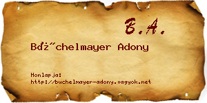 Büchelmayer Adony névjegykártya